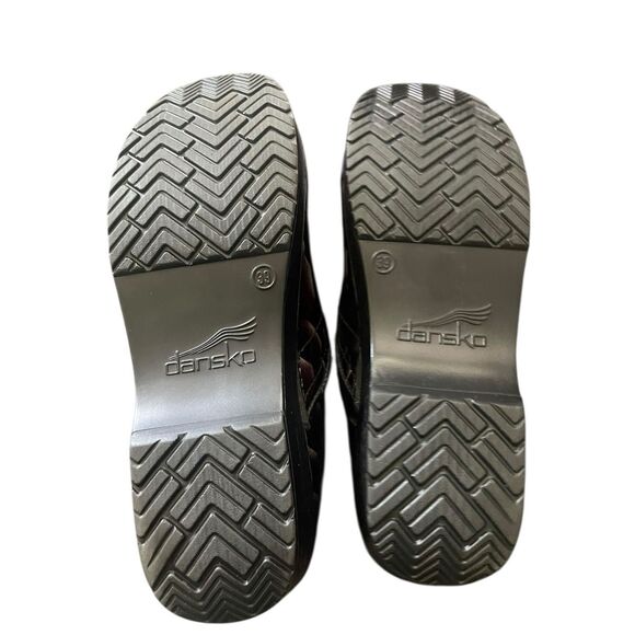 Dansko Womens Red Black Patent Leather Croc Print Clog Slip On Shoe Size 39 - Picture 11 of 11